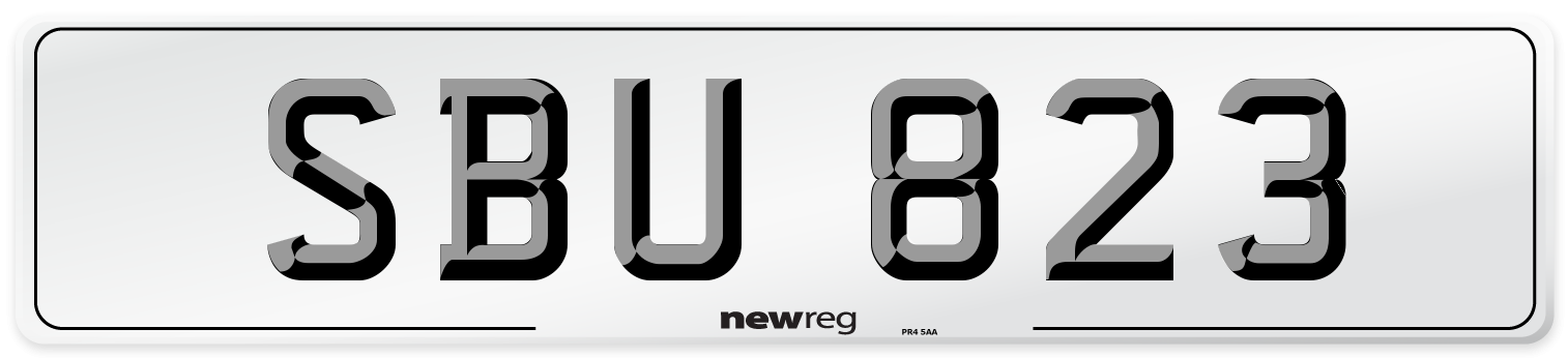SBU 823 Front Number Plate