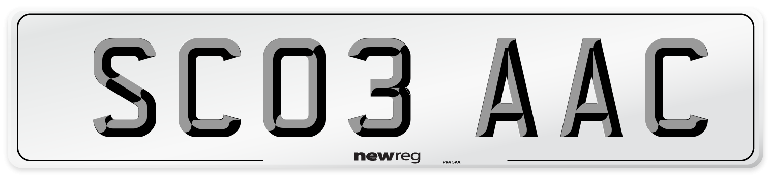 SC03 AAC Front Number Plate