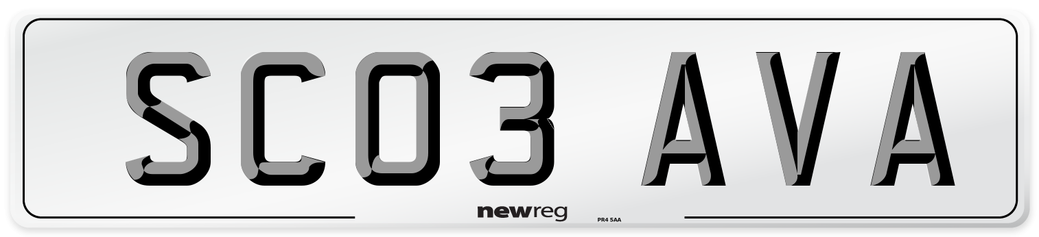 SC03 AVA Front Number Plate