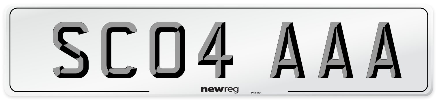 SC04 AAA Front Number Plate