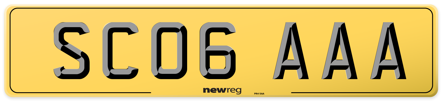 SC06 AAA Rear Number Plate