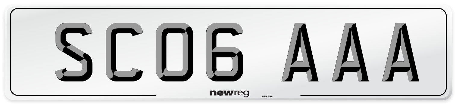 SC06 AAA Front Number Plate
