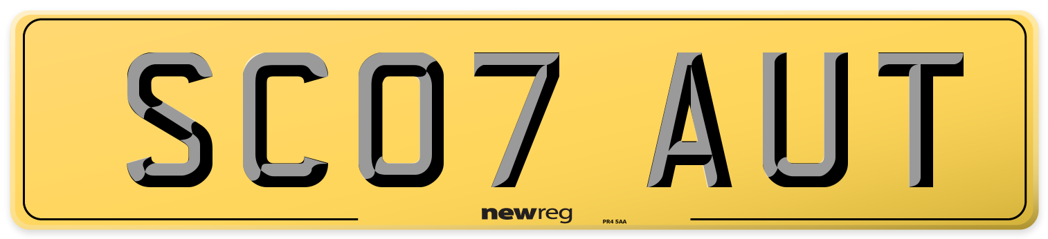 SC07 AUT Rear Number Plate