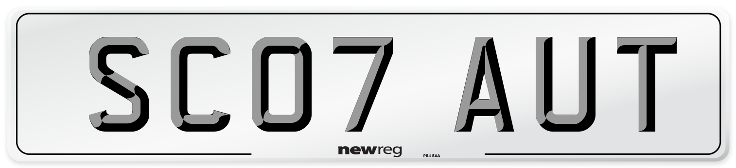 SC07 AUT Front Number Plate