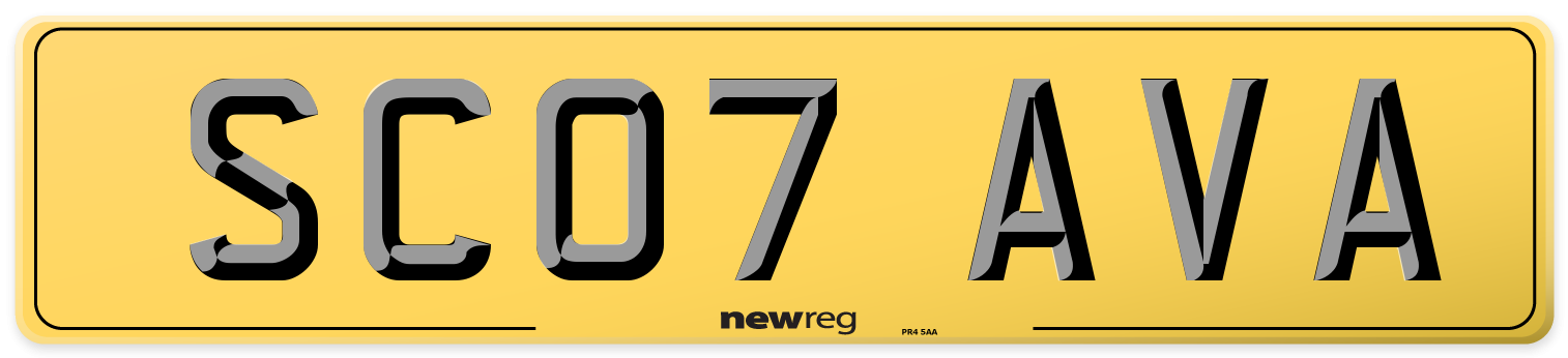 SC07 AVA Rear Number Plate