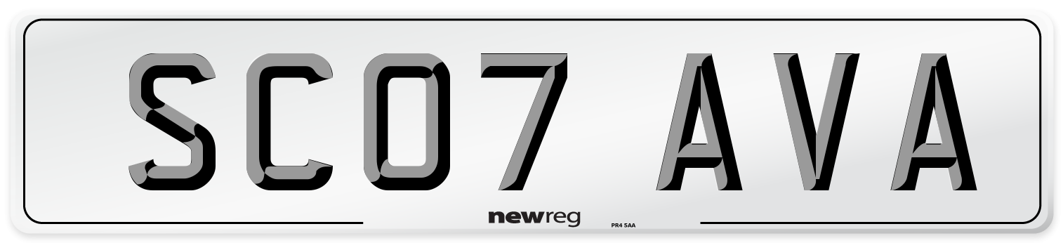 SC07 AVA Front Number Plate