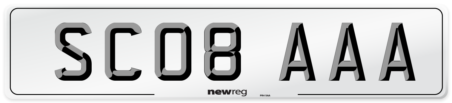 SC08 AAA Front Number Plate