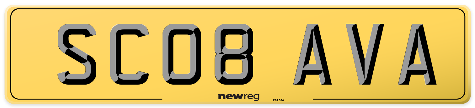 SC08 AVA Rear Number Plate