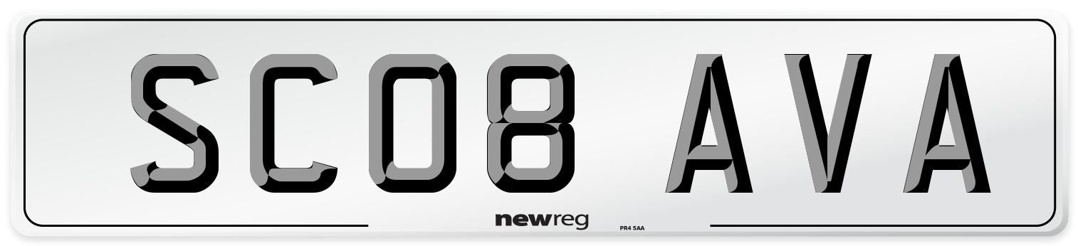 SC08 AVA Front Number Plate