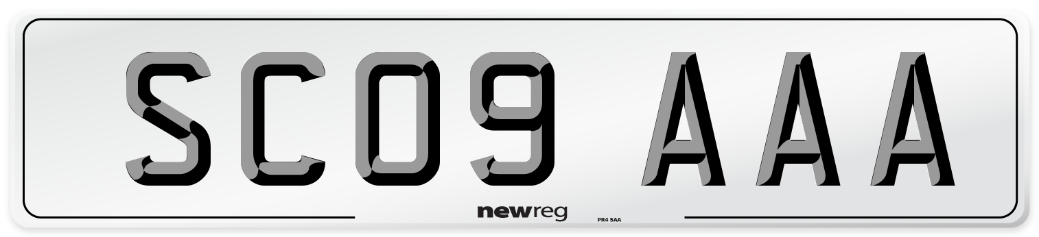 SC09 AAA Front Number Plate