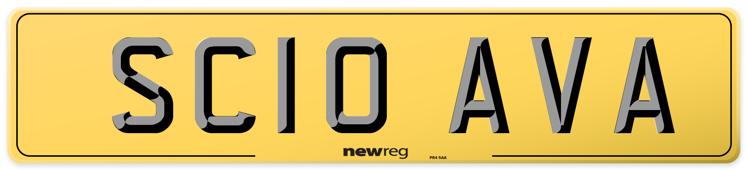 SC10 AVA Rear Number Plate