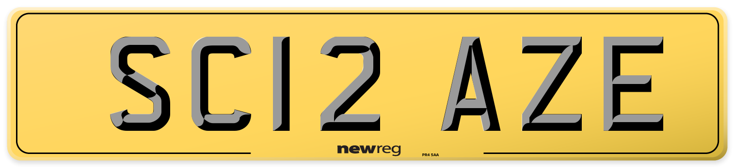 SC12 AZE Rear Number Plate