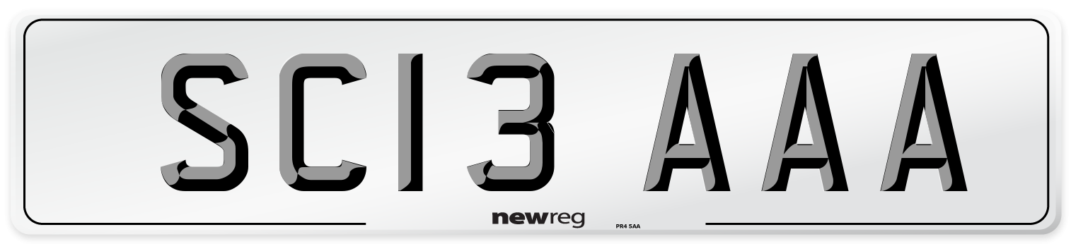 SC13 AAA Front Number Plate