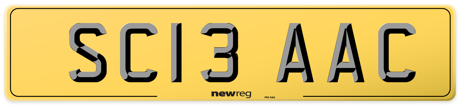 SC13 AAC Rear Number Plate