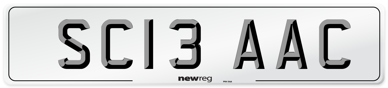 SC13 AAC Front Number Plate