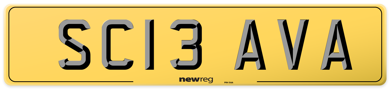 SC13 AVA Rear Number Plate