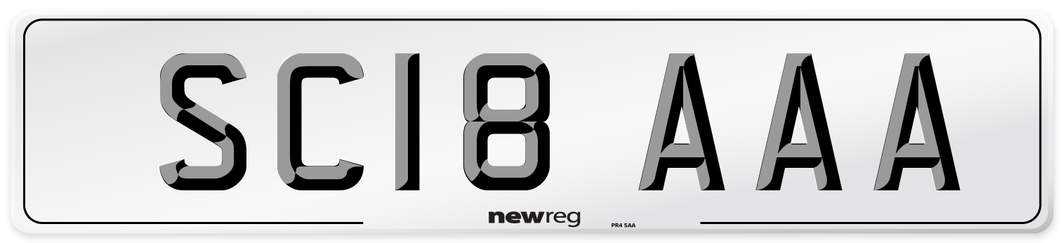 SC18 AAA Front Number Plate