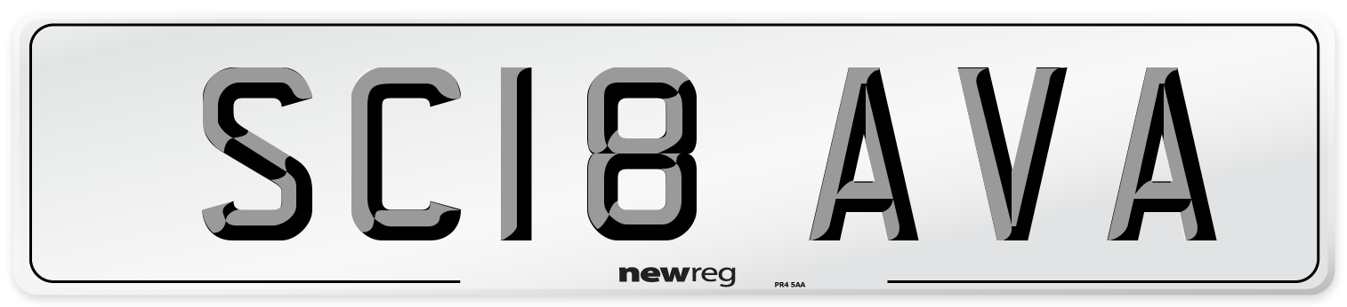 SC18 AVA Front Number Plate