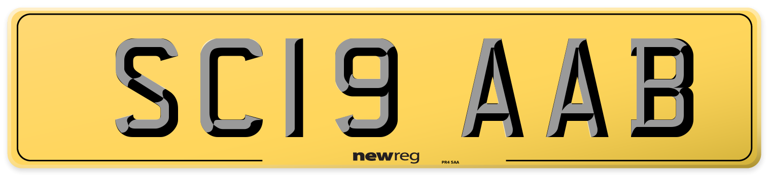 SC19 AAB Rear Number Plate