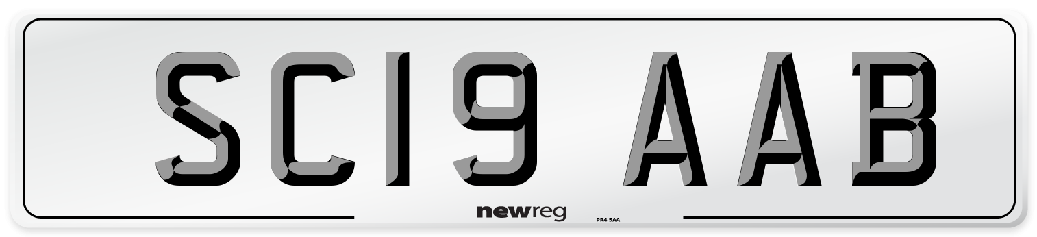 SC19 AAB Front Number Plate