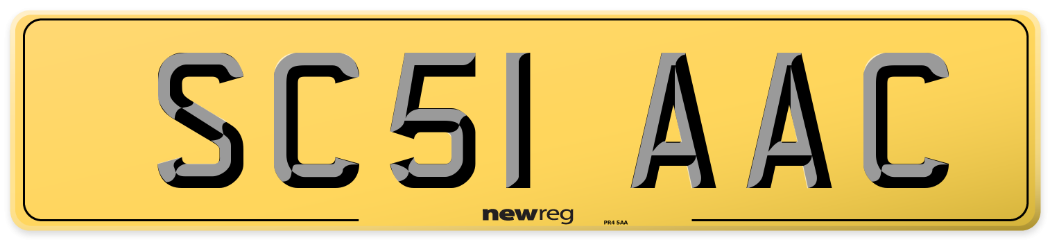SC51 AAC Rear Number Plate