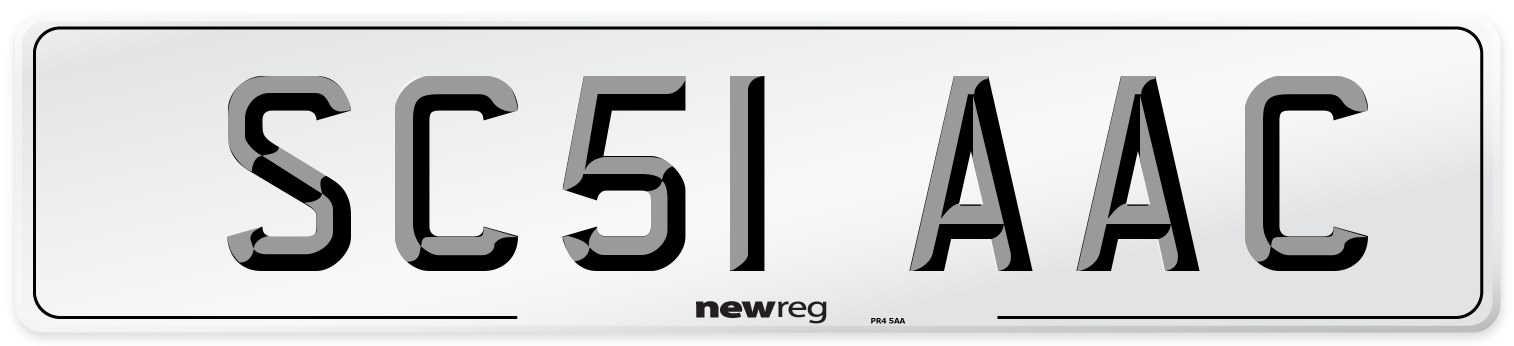 SC51 AAC Front Number Plate