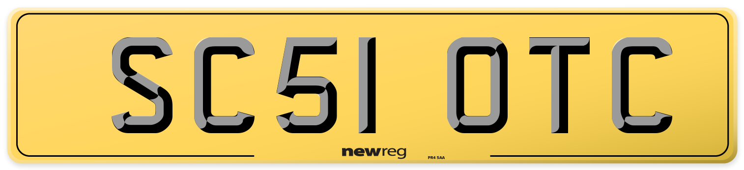 SC51 OTC Rear Number Plate