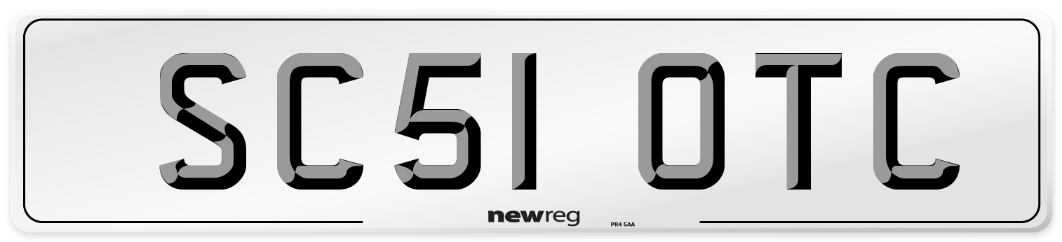 SC51 OTC Front Number Plate