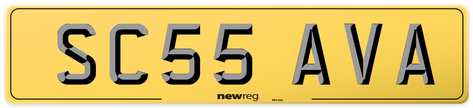 SC55 AVA Rear Number Plate