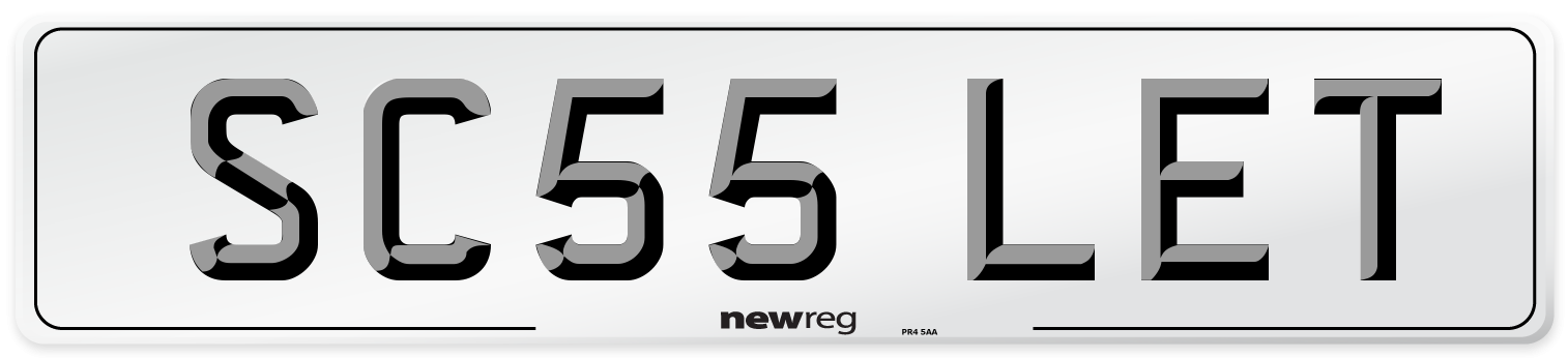 SC55 LET Front Number Plate