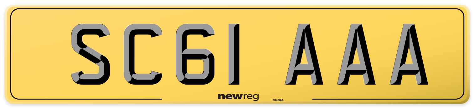 SC61 AAA Rear Number Plate
