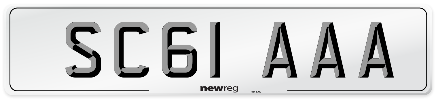 SC61 AAA Front Number Plate
