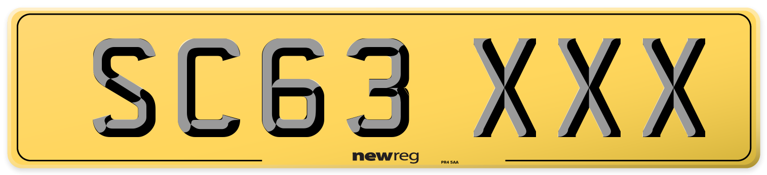 SC63 XXX Rear Number Plate