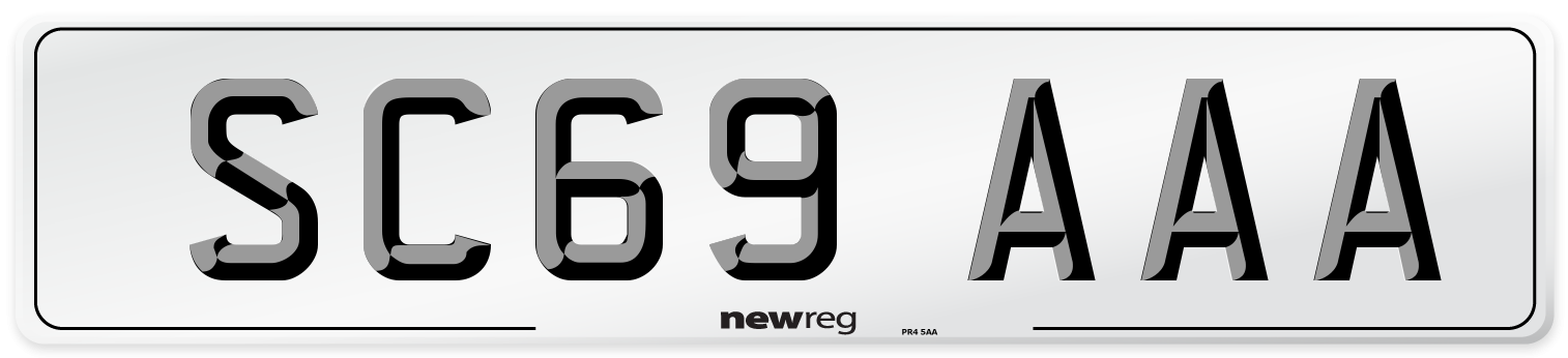 SC69 AAA Front Number Plate