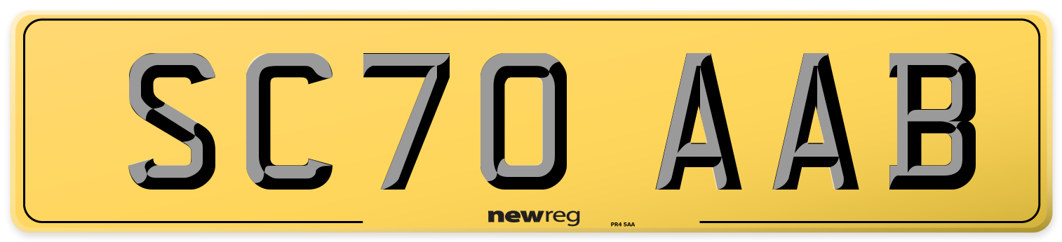 SC70 AAB Rear Number Plate