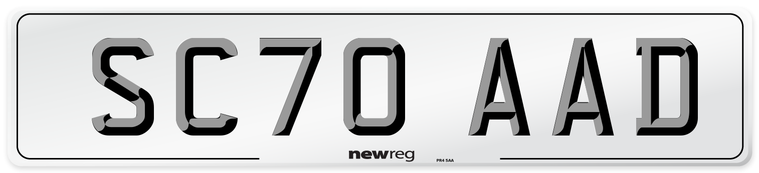 SC70 AAD Front Number Plate
