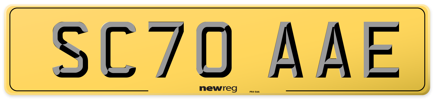 SC70 AAE Rear Number Plate