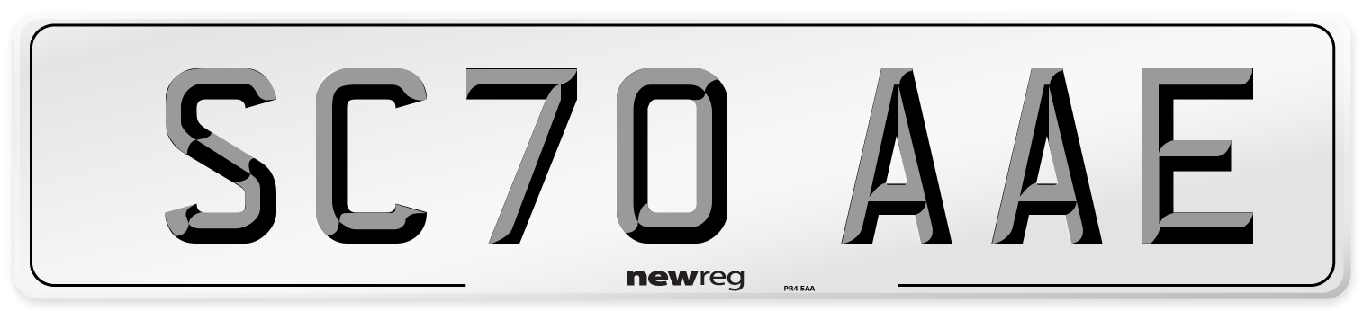 SC70 AAE Front Number Plate