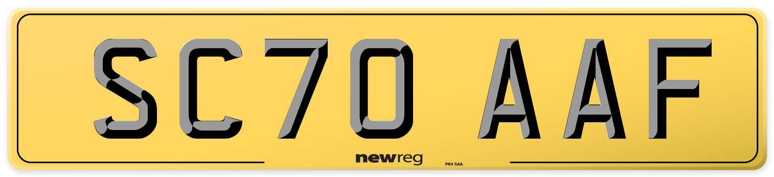 SC70 AAF Rear Number Plate
