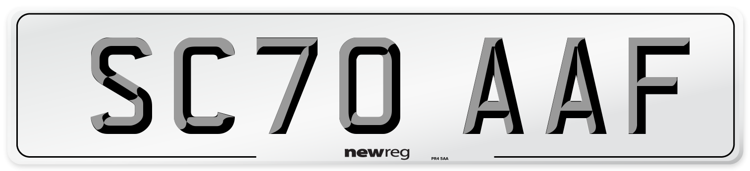 SC70 AAF Front Number Plate