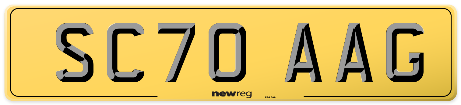 SC70 AAG Rear Number Plate