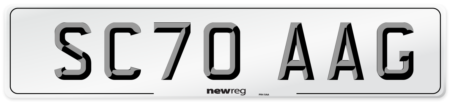 SC70 AAG Front Number Plate