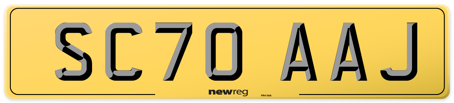 SC70 AAJ Rear Number Plate