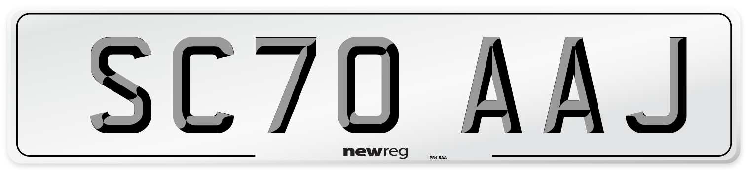 SC70 AAJ Front Number Plate