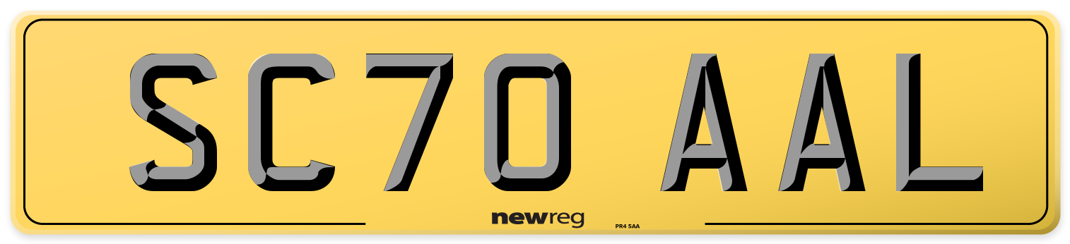 SC70 AAL Rear Number Plate