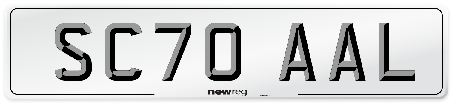 SC70 AAL Front Number Plate