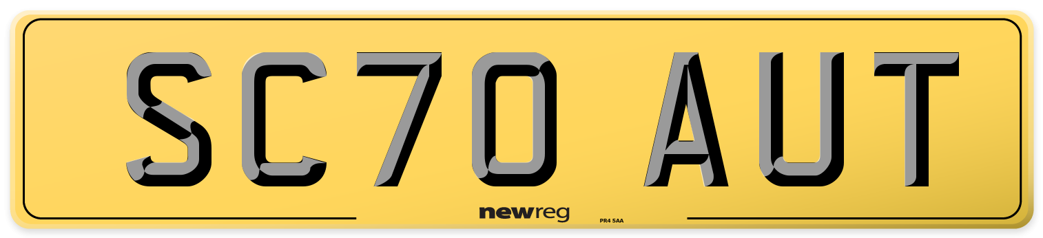 SC70 AUT Rear Number Plate
