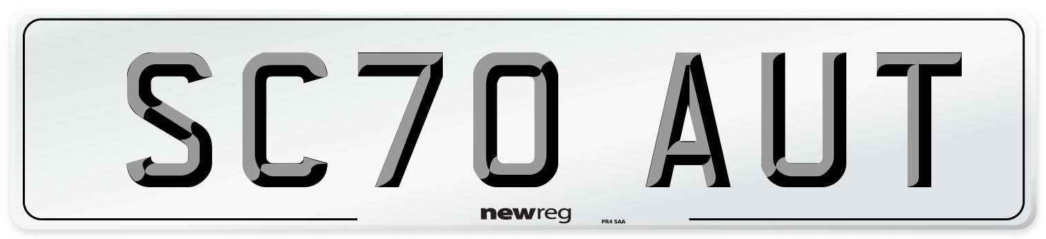 SC70 AUT Front Number Plate