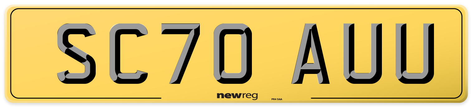 SC70 AUU Rear Number Plate