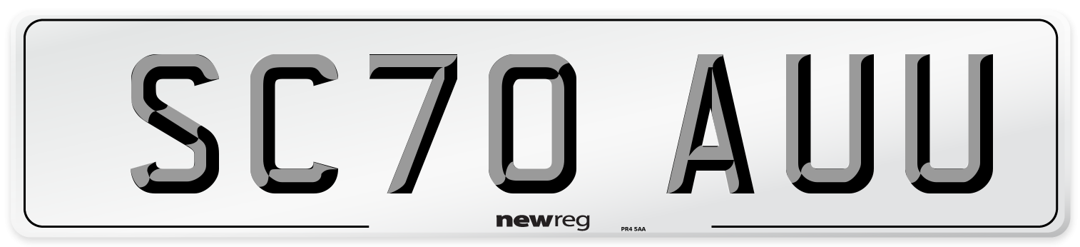 SC70 AUU Front Number Plate